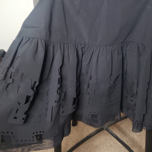 Kensie Black Mini Skirt With Mesh - Picture 4 of 10